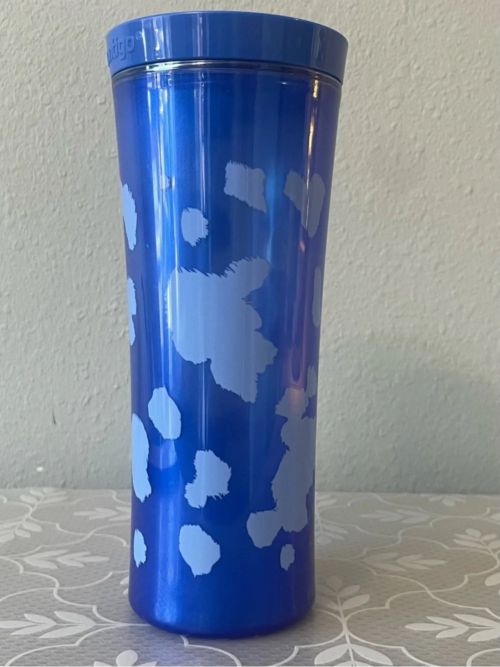 CONTIGO Ally Love Blue Metallic  Tumbler with Light Blue Pattern NEVER USED
